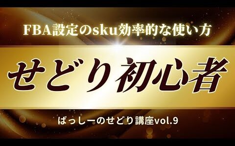 せどり転売稼げない言ってる初心者に、FBA設定のSKU効率的な使い方 ばっしーのせどり講座vol 9