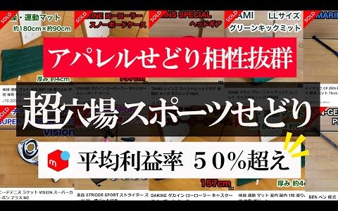 メルカリでアパレルせどりやっている人は必ず見て！！アパレルせどりと相性抜群の超穴場スポーツせどり！！平均利益率は５０％超え！！【メルカリ】【メルカリで稼ぐ】【中古せどり】