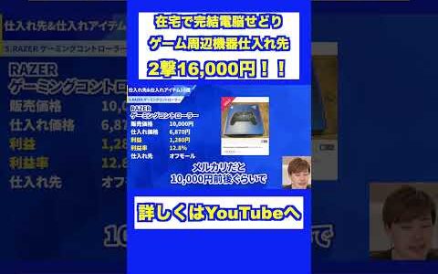 【在宅完結】ゲーム周辺機器仕入れ先！2撃16,000円【電脳せどり】