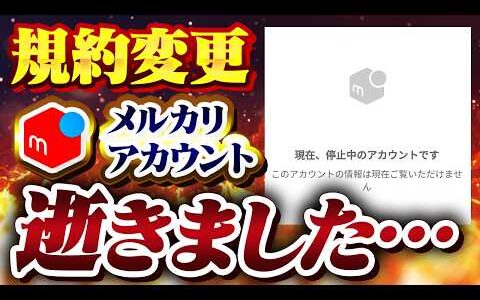 【メルカリ完全終了】せどり禁止の規約改定でアカウントが逝きました